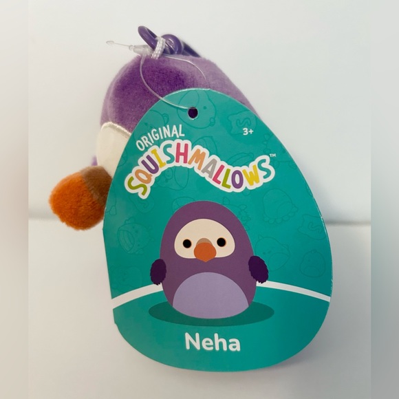 NWT Squishmallows 3.5” Neha the Purple Dodo Bird Clip Plush Keychain - Picture 2 of 3